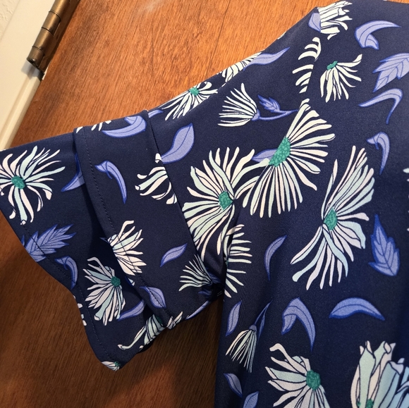 Liz Claiborne Career blue kimono 👘 style faux wrap dress szXL - Picture 2 of 9